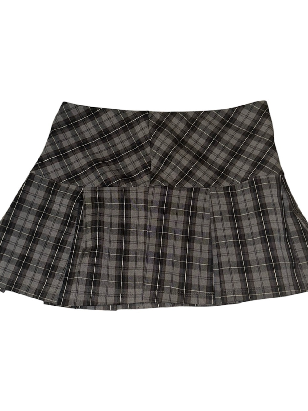 579 vintage 90’s Gray Plaid Pleated Mini Skirt